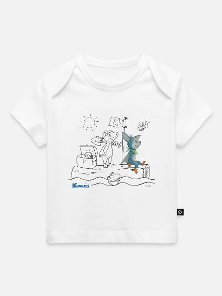 KiKA-Baumhaus mit Fidi Motiv zum Ausmalen! - Baby Premium Organic T-Shirt - Weiß