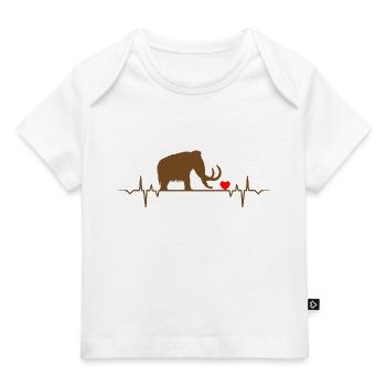 mammut glaciaire elefant mammuts coeur de l’homme de caverne - T-shirt Premium bébé bio - blanc - Devant