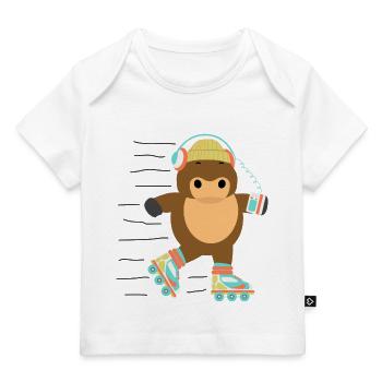 Patins à roulettes - T-shirt Premium bébé bio - blanc - Devant