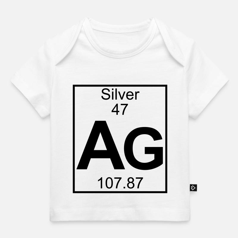 Periodic table element 47 - Ag (silver) - BIG - Baby Premium Organic T-Shirt - Weiß