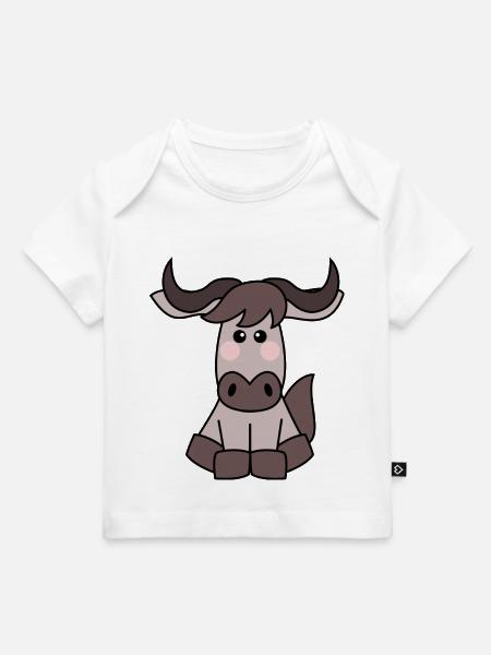 Kawaii Gnu / Wildebeest - Baby Premium Organic T-Shirt - Weiß