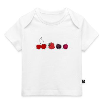 Früchte und Beeren in der Linienkunst - Baby Premium Organic T-Shirt - Weiß - Vorne