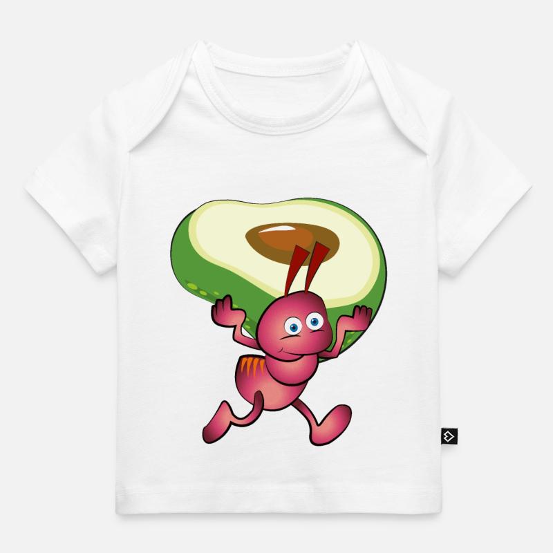 Rote Ameise mit einer Avocado - Baby Premium Organic T-Shirt - Weiß