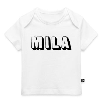 Name - Mila - Baby Premium Organic T-Shirt - Weiß - Vorne