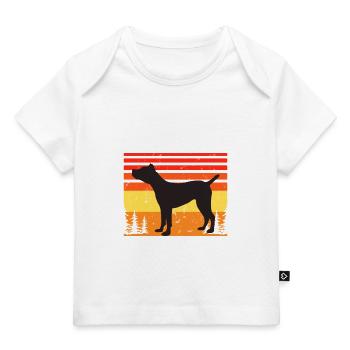 Cane Corso Hundeliebhaber Silhouette Vintage Sonnenuntergang - Baby Premium Organic T-Shirt - Weiß - Vorne