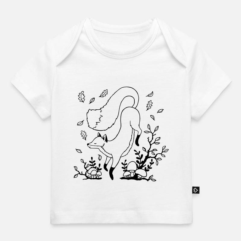 Renard d’automne - T-shirt Premium bébé bio - blanc
