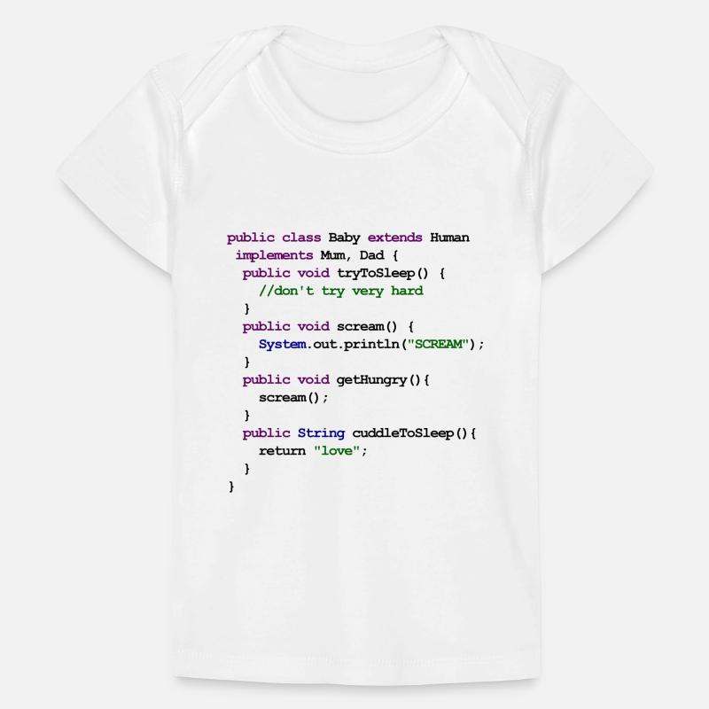 Java Code New Baby - Cuddle Baby Premium Organic T-shirt