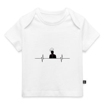 Chef cuisinier chapeau battement - T-shirt Premium bébé bio - blanc - Devant