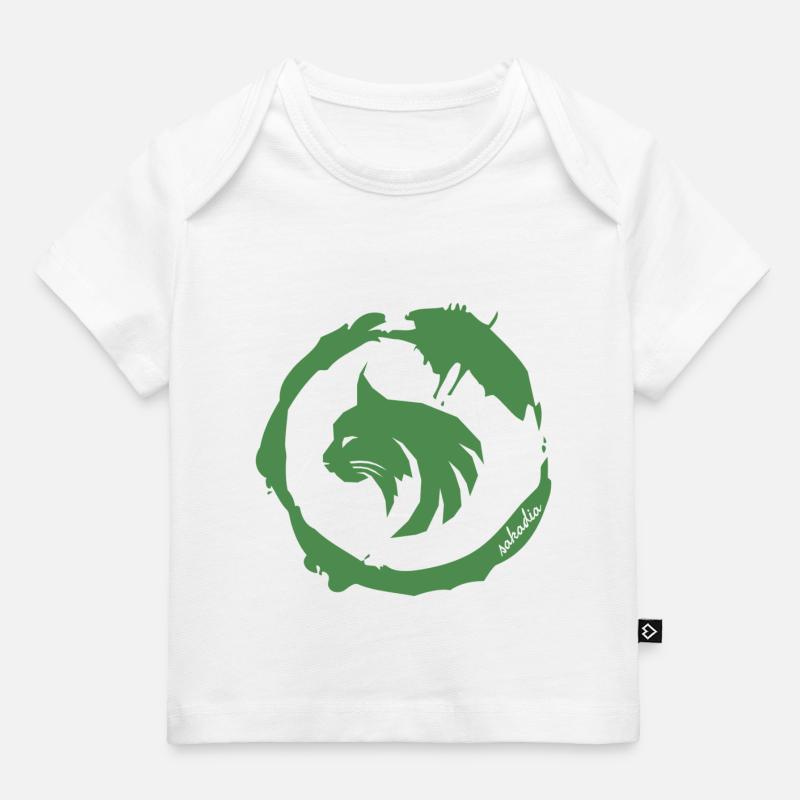 Sakadia - Logo Lynx vert - T-shirt Premium bébé bio - blanc