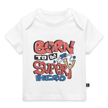 Born to be super hero Geschenkidee - Baby Premium Organic T-Shirt - Weiß - Vorne