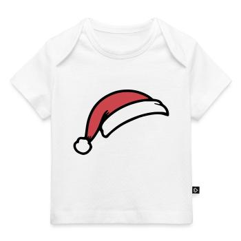 Chapeau de Père Noël - T-shirt Premium bébé bio - blanc - Devant