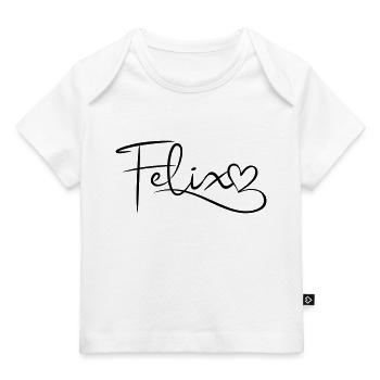 Felix, last name, first name, heart décor - Baby Premium Organic T-shirt - white - Front