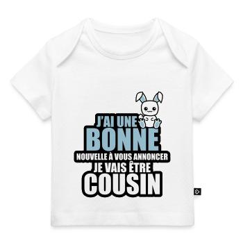 bonne nouvelle à vous annoncer je vais être cousin - T-shirt Premium bébé bio - blanc - Devant