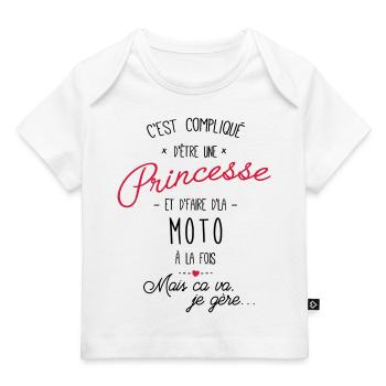 princesse et Moto - T-shirt Premium bébé bio - blanc - Devant