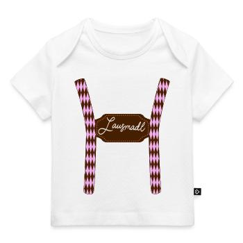 Tracht Lederhose Lausmadl Dirndl - Baby Premium Organic T-Shirt - Weiß - Vorne