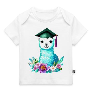 Bachelor Schulabschluss Alpaka Studium Absolvent - Baby Premium Organic T-Shirt - Weiß - Vorne