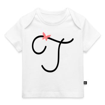 Buchstabe T Schmetterlingsbuchstabe - Baby Premium Organic T-Shirt - Weiß - Vorne