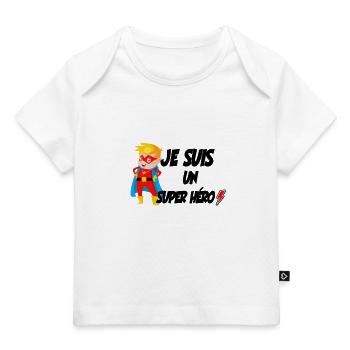Je suis un super héro - T-shirt Premium bébé bio - blanc - Devant