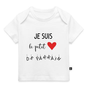 Je suis le petit coeur de parrain - T-shirt Premium bébé bio - blanc - Devant