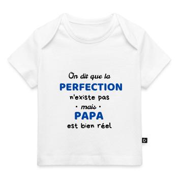T shirt enfant body bébé papa perfection - T-shirt Premium bébé bio - blanc - Devant