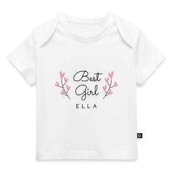 Best Girl Ella, der Stolz von Mama und Papa Blumen - Baby Premium Organic T-Shirt - Weiß - Vorne