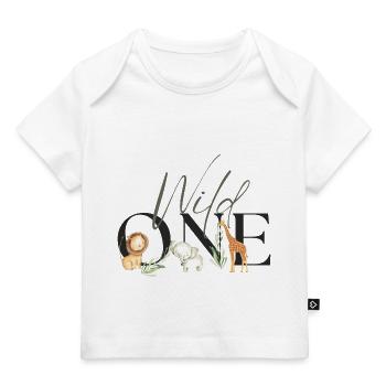 Wild One Safari Premier anniversaire Geburtstag 1 Bébé - T-shirt Premium bébé bio - blanc - Devant