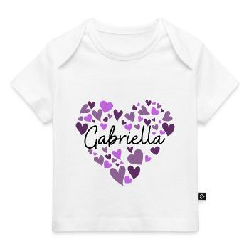 gabriella Name Design with Heart-Shaped purple Hea - Baby Premium Organic T-shirt - white - Front
