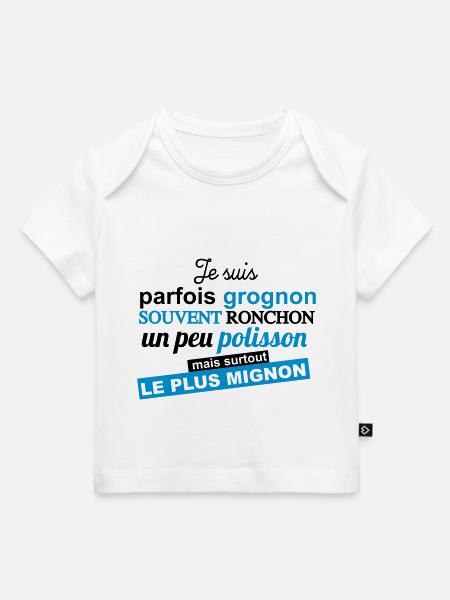 ronchon grognon mignon - T-shirt Premium bébé bio - blanc