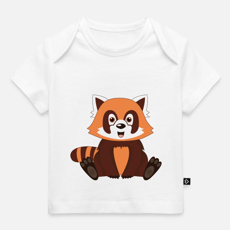 ours panda rouge - T-shirt Premium bébé bio - blanc