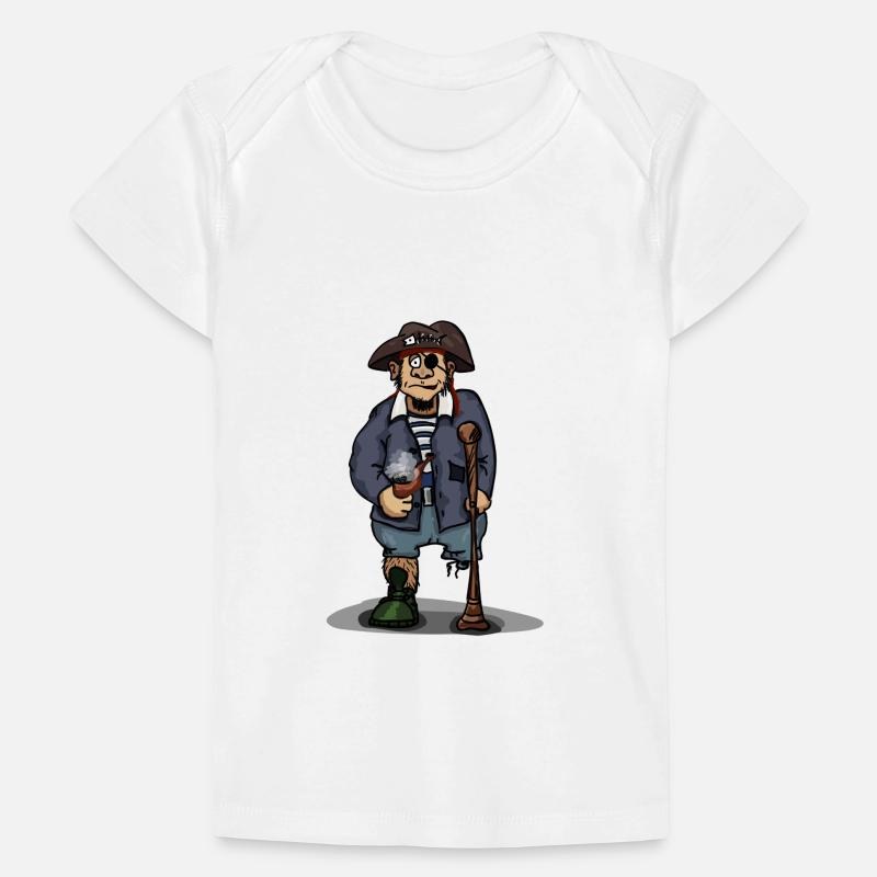 Pirat mit Holzbein Augenklappe Geschenkidee Baby Premium Organic T-Shirt