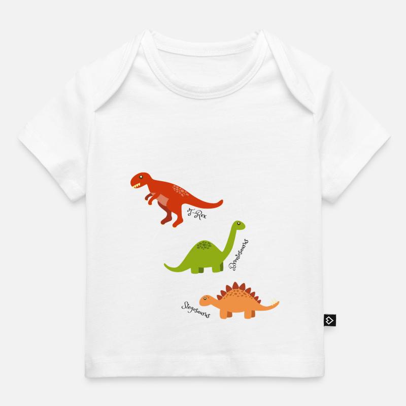 Trois dinosaures - T-shirt Premium bébé bio - blanc