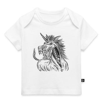 Zombie Einhorn / Halloween Einhorn - Baby Premium Organic T-Shirt - Weiß - Vorne