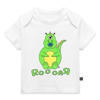 Dino Baby Name Boy - Baby Premium Organic T-shirt - white - Front
