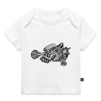 Petit poisson grenouille mignon - T-shirt Premium bébé bio - blanc - Devant