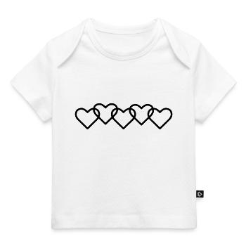 Kleine schwarze Herzen - Baby Premium Organic T-Shirt - Weiß - Vorne