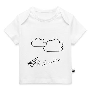 Avion en papier - T-shirt Premium bébé bio - blanc - Devant