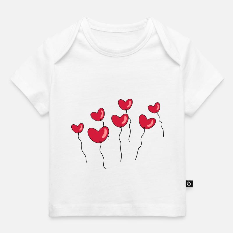 Palloncini a forma di cuore - Maglietta Premium per neonati  - bianco