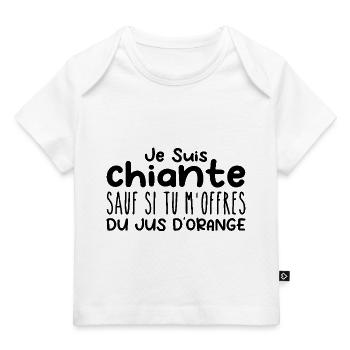 Frau, die Orangensaft liebt. Lustiger Design-Humor - Baby Premium Organic T-Shirt - Weiß - Vorne