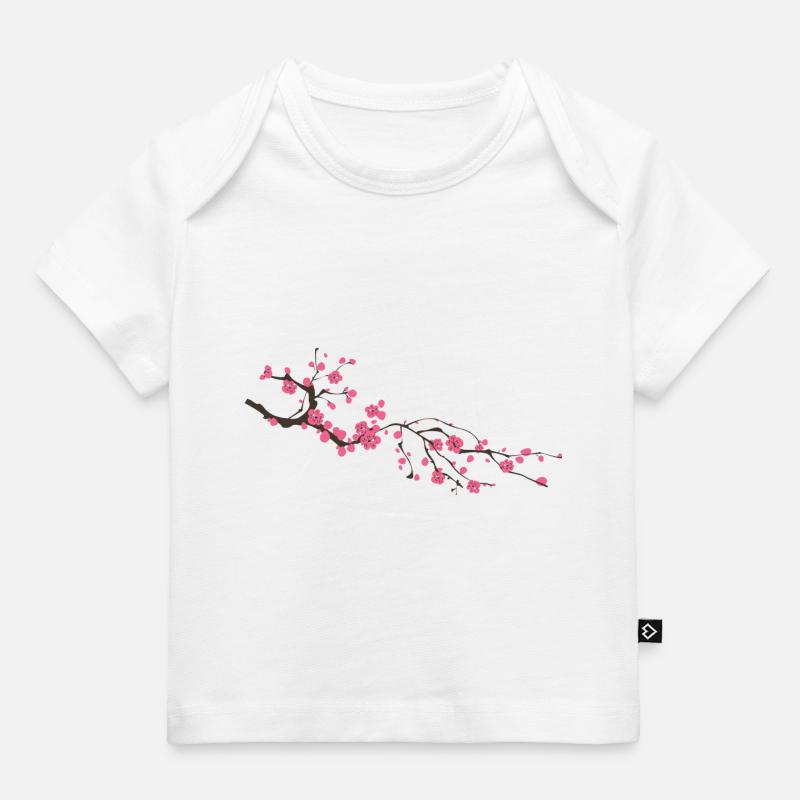 Branche avec fleurs idée cadeau - T-shirt Premium bébé bio - blanc