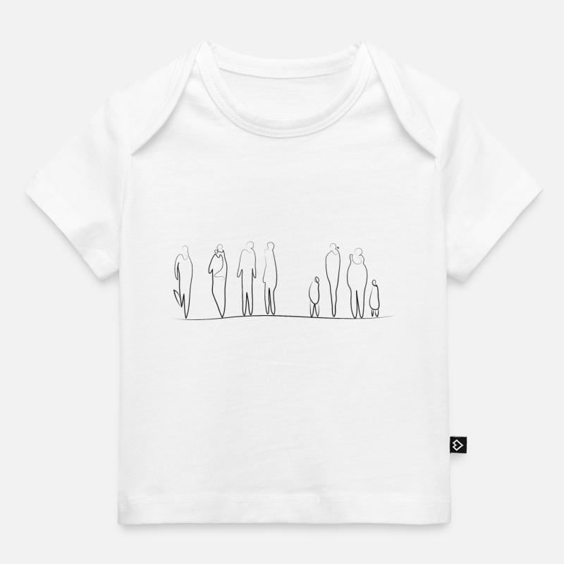 Les Noirs comme une ligne abstraite, groupe - T-shirt Premium bébé bio - blanc