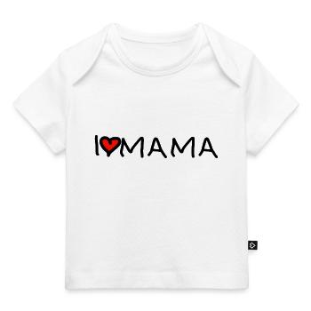 Mom Spruch I love Mama Geschenk - Baby Premium Organic T-Shirt - Weiß - Vorne