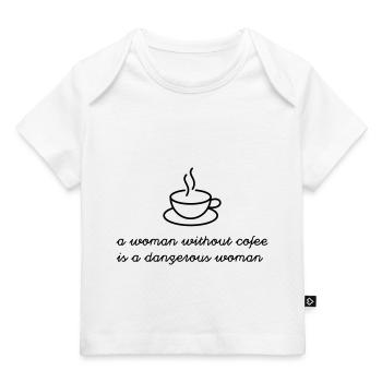 Woman without coffee - Baby Premium Organic T-shirt - white - Front