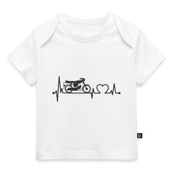 S51 Herzschlag -schwarz- - Baby Premium Organic T-Shirt - Weiß - Vorne