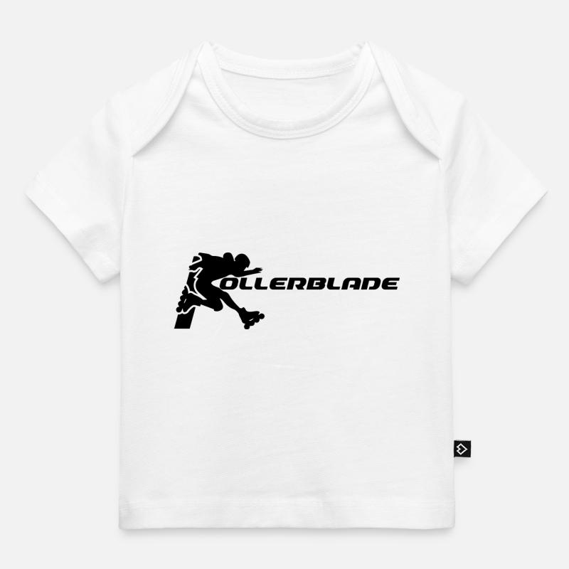 Rollerblader silhouette noir - T-shirt Premium bébé bio - blanc