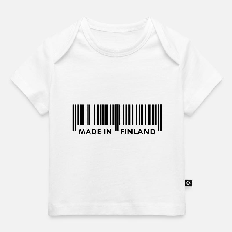 Bar code Made in Finland - Baby Premium Organic T-shirt - white