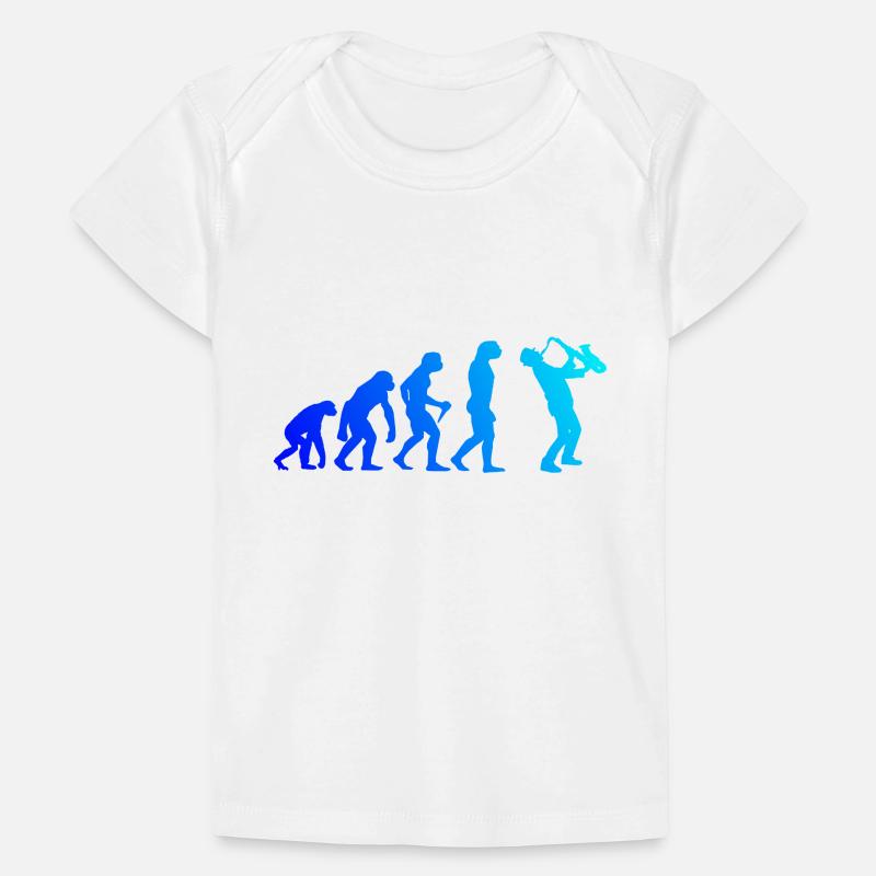Saxophon Evolution Saxophonist Sax Herren Jungen Baby Premium Organic T-Shirt