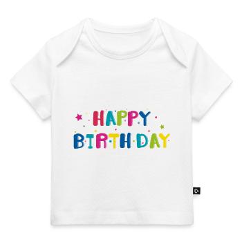 happy birthday typo - Baby Premium Organic T-shirt - white - Front