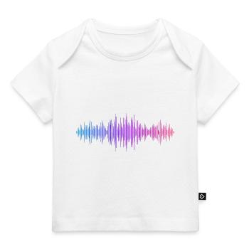 Ondes sonores Music Wave Vintage Retro DJ Heart Disc - T-shirt Premium bébé bio - blanc - Devant