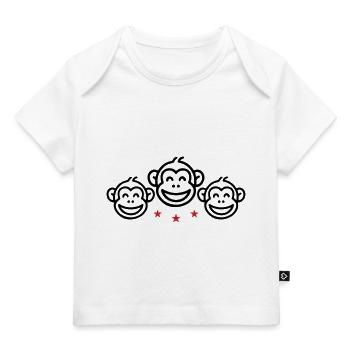 Groupe de singes - T-shirt Premium bébé bio - blanc - Devant