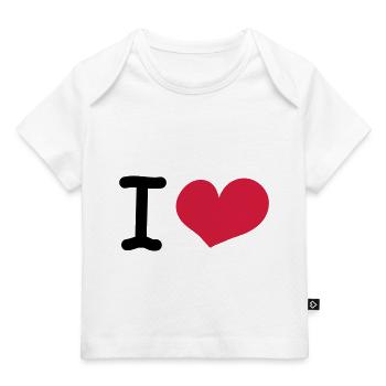 i love - T-shirt Premium bébé bio - blanc - Devant